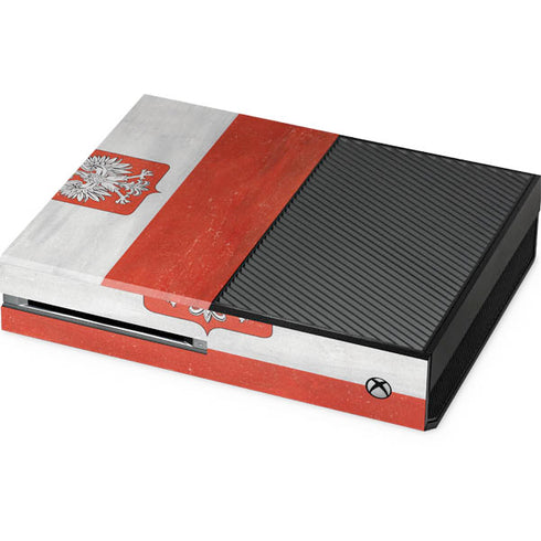 Poland Flag Distressed Xbox One Console Skin