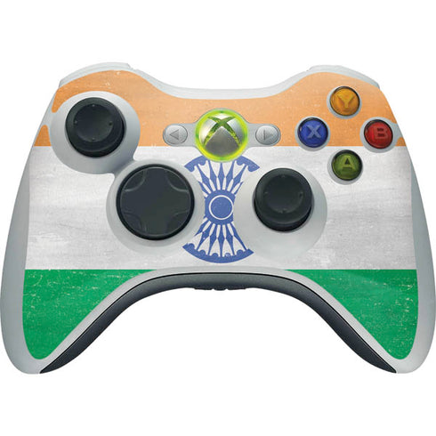 India Flag Distressed Xbox 360 Wireless Controller Skin