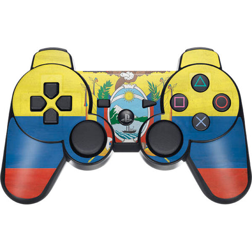 Ecuador Flag Distressed PS3 Dual Shock wireless controller Skin