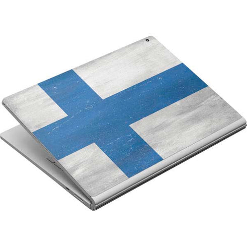 Finland Flag Distressed Surface Book Skin