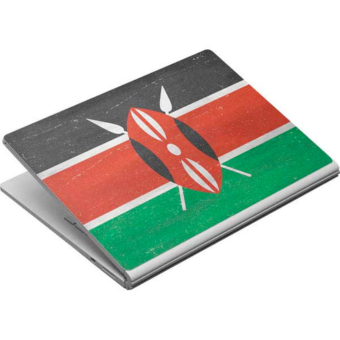 Kenya Flag Distressed Surface Book Skin