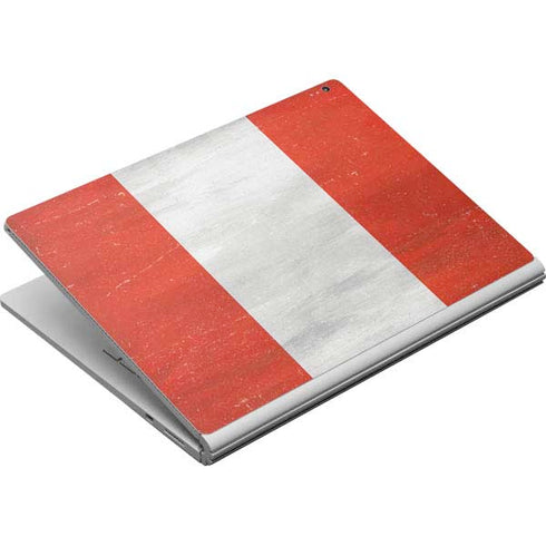 Peru Flag Distressed Surface Book Skin