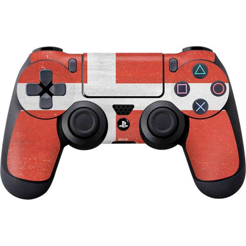 Denmark Flag Distressed PS4 Controller Skin