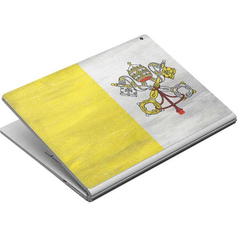 Vatican City Flag Distressed Surface Book Skin