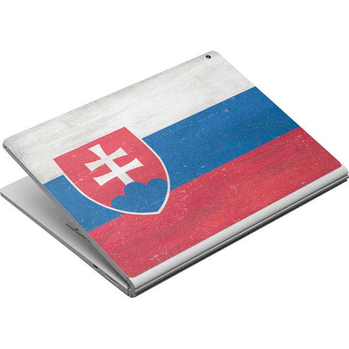 Slovakia Flag Distressed Surface Book Skin