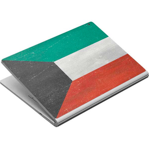 Kuwait Flag Distressed Surface Book Skin
