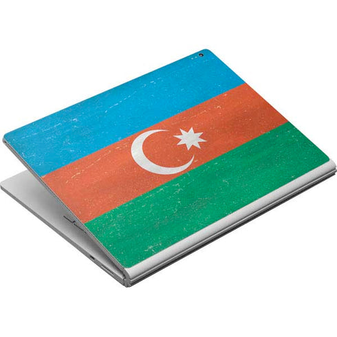 Azerbaijan Flag Distressed Surface Book Skin