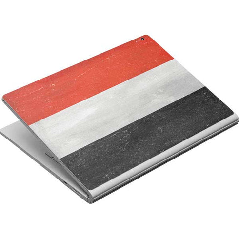 Yemen Flag Distressed Surface Book Skin