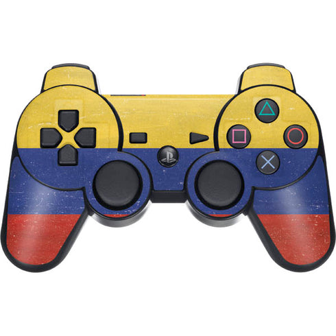 Colombia Flag Distressed PS3 Dual Shock wireless controller Skin
