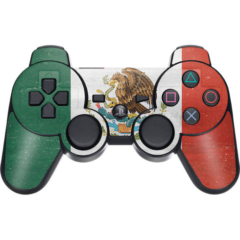 Mexico Flag Distressed PS3 Dual Shock wireless controller Skin