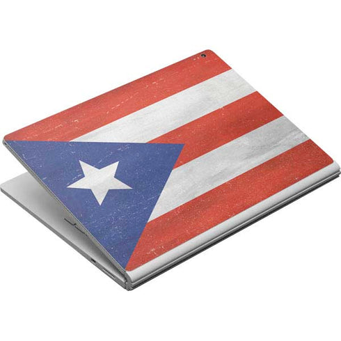 Puerto Rico Flag Distressed Surface Book Skin