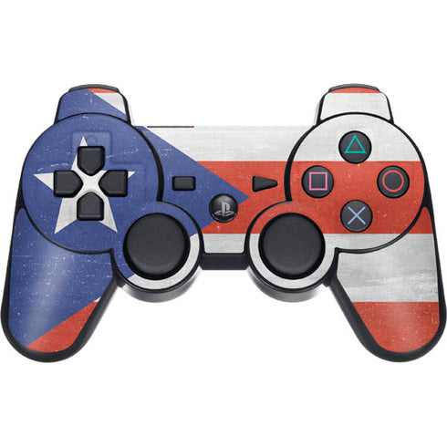 Puerto Rico Flag Distressed PS3 Dual Shock wireless controller Skin