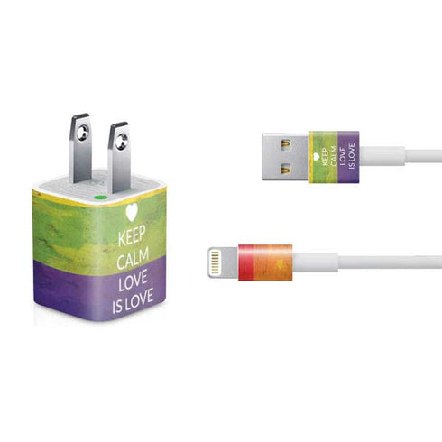 Keep Calm Love Is Love iPhone Charger (5W USB) Skin