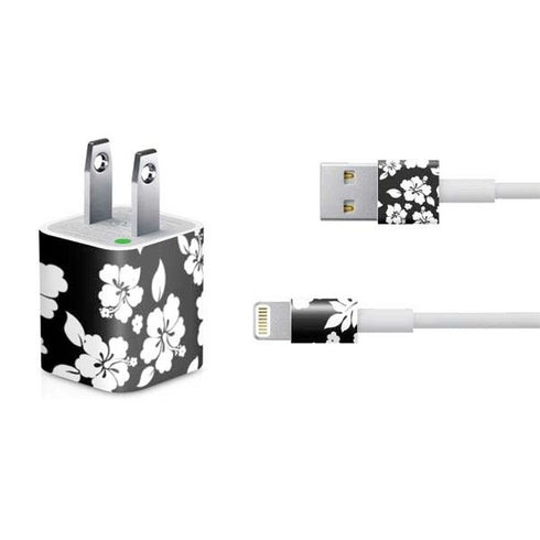 Black and White iPhone Charger (5W USB) Skin