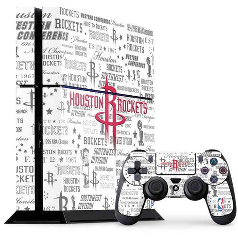 NBA Houston Rockets Historic Blast PS4 Console and Controller Bundle Skin