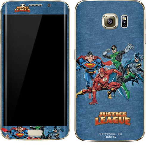 Justice League Action Pose Charcaters Galaxy S7 Edge Skin
