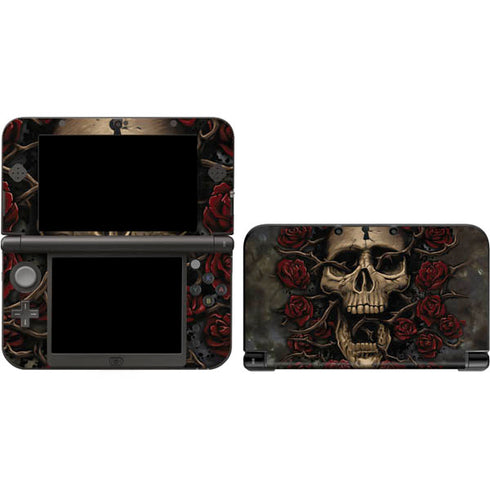 Liquid Blue Skull Entwined with Roses 3DS XL 2015 Skin