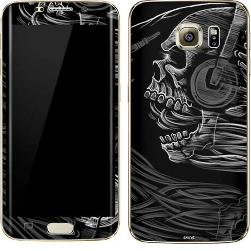 Liquid Blue Yin Yang Music Skulls Galaxy S7 Edge Skin