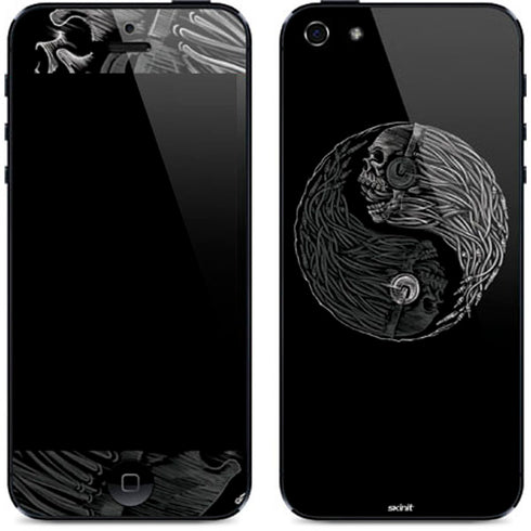 Liquid Blue Yin Yang Music Skulls iPhone 5/5s/5SE Skin