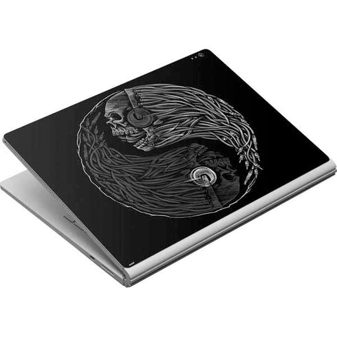 Liquid Blue Yin Yang Music Skulls Surface Book Skin