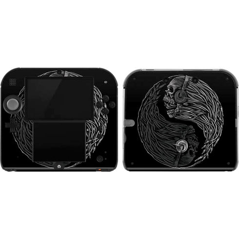 Liquid Blue Yin Yang Music Skulls Nintendo 2DS Skin