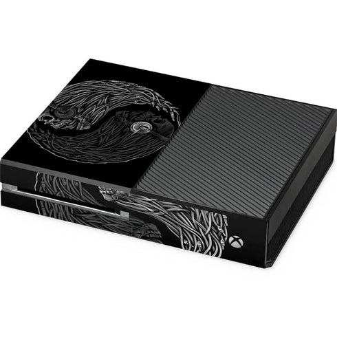 Liquid Blue Yin Yang Music Skulls Xbox One Console Skin