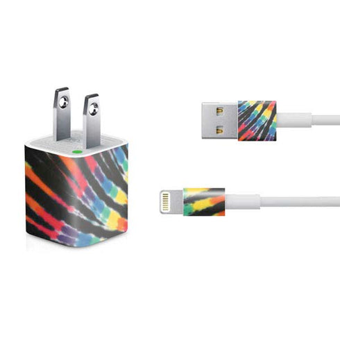 Liquid Blue Tie Dye - Rainbow iPhone Charger (5W USB) Skin