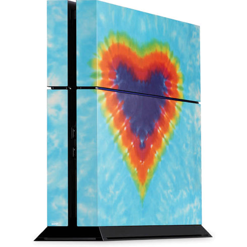 Liquid Blue Tie Dye Heart PS4 Console Skin