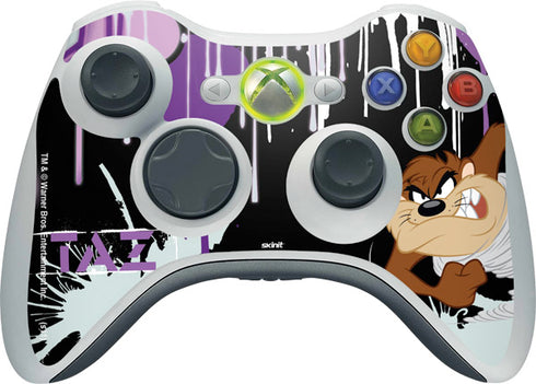 Looney Tunes Splatter Paint Tasmanian Devil Xbox 360 Wireless Controller Skin