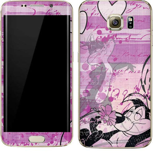 Looney Tunes Pepe Le Pew Purple Romance Galaxy S7 Edge Skin