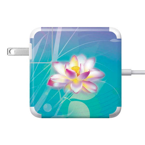Lotus Floral Pattern 85W Power Adapter (15 and 17 inch MacBook Pro Charger) Skin