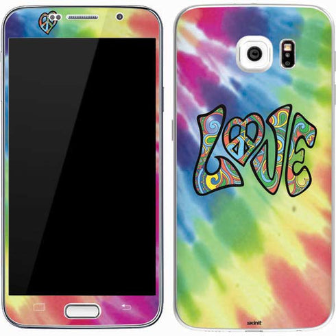 Liquid Blue Tie Dye Peace & Love Galaxy S7 Skin