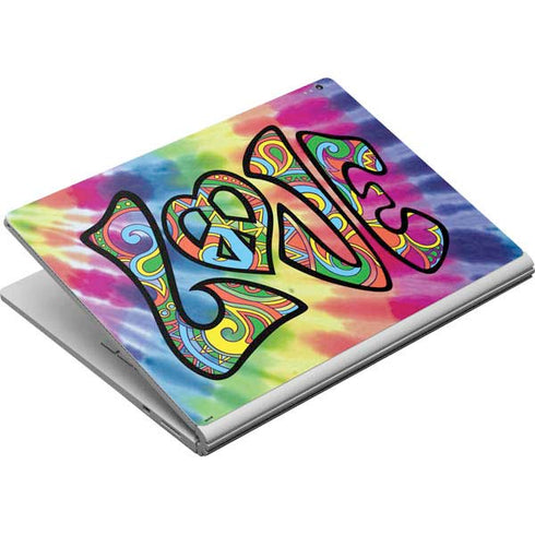 Liquid Blue Tie Dye Peace & Love Surface Book Skin
