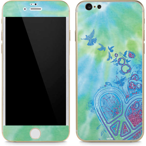 Liquid Blue Tie Dye Peace Heart iPhone 6/6s Skin