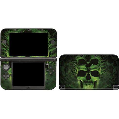 Liquid Blue Green Skulls 3DS XL 2015 Skin