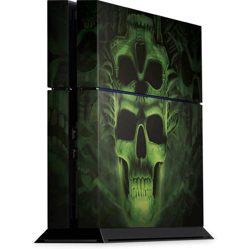 Liquid Blue Green Skulls PS4 Console Skin