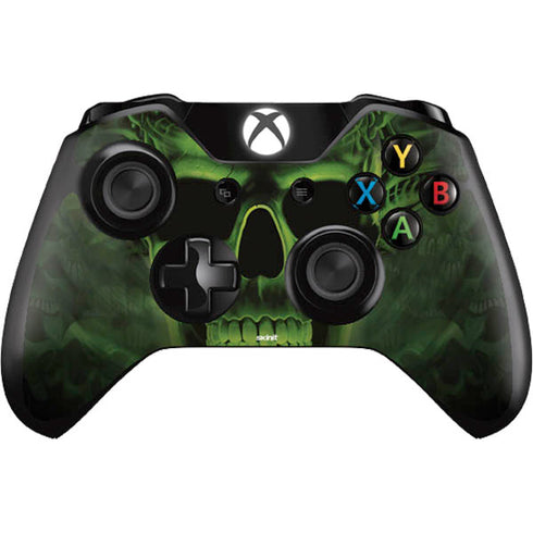 Liquid Blue Green Skulls Xbox One Controller Skin