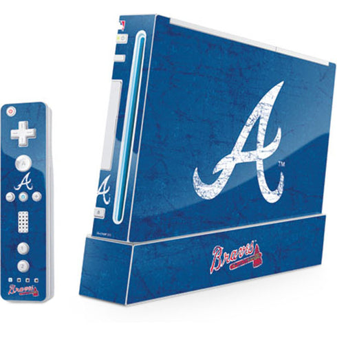MLB Atlanta Braves - Solid Distressed Wii (Includes 1 Controller) Skin