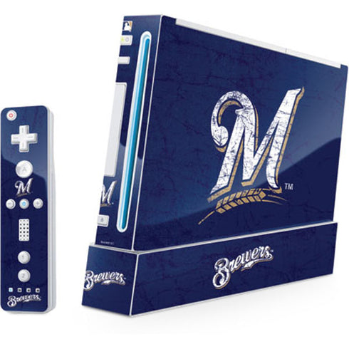 MLB Milwaukee Brewers - Solid Distressed Wii (Includes 1 Controller) Skin