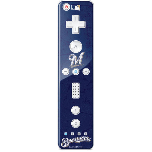 MLB Milwaukee Brewers - Solid Distressed Wii Remote Controller Skin