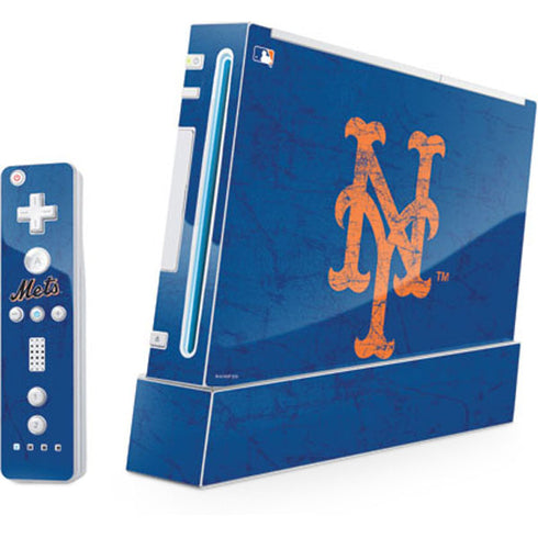 MLB New York Mets - Solid Distressed Wii (Includes 1 Controller) Skin