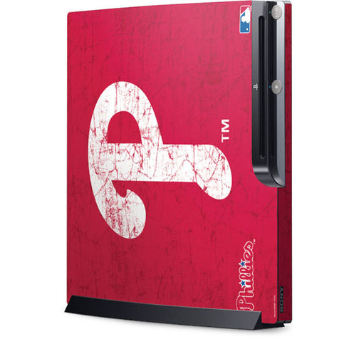 MLB Philadelphia Phillies - Solid Distressed Playstation 3 & PS3 Slim Skin