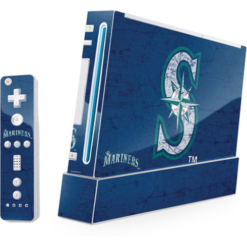 MLB Seattle Mariners - Solid Distressed Wii (Includes 1 Controller) Skin