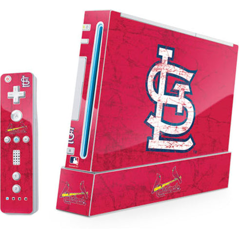 MLB St. Louis Cardinals - Solid Distressed Wii (Includes 1 Controller) Skin