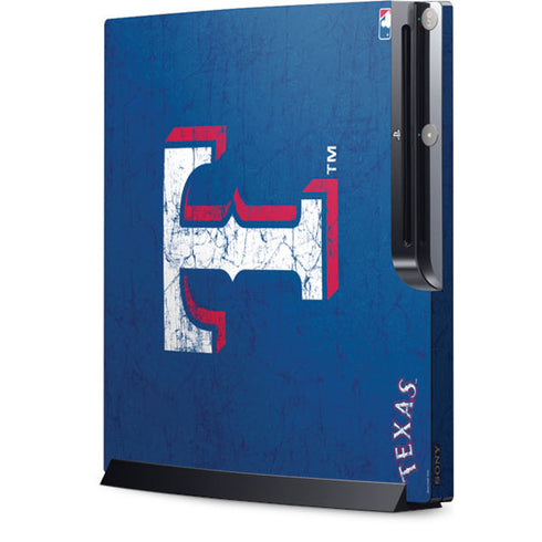 MLB Texas Rangers - Solid Distressed Playstation 3 & PS3 Slim Skin