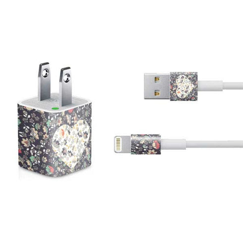 Floral Heart iPhone Charger (5W USB) Skin