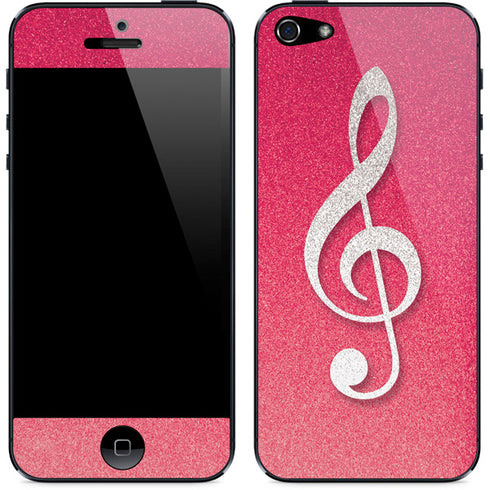 Pink Glitter Music Note iPhone 5/5s/5SE Skin