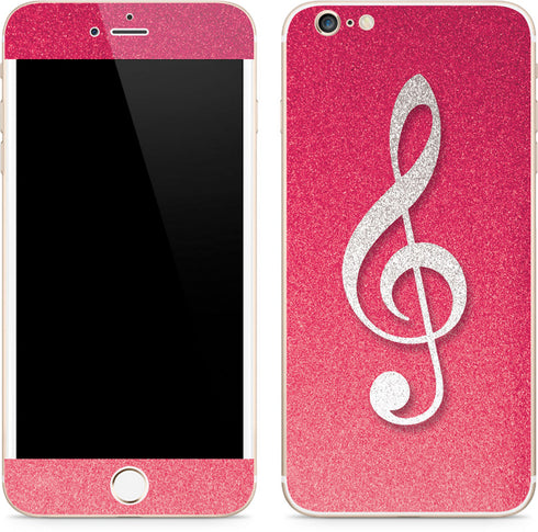 Pink Glitter Music Note iPhone 6/6s Plus Skin