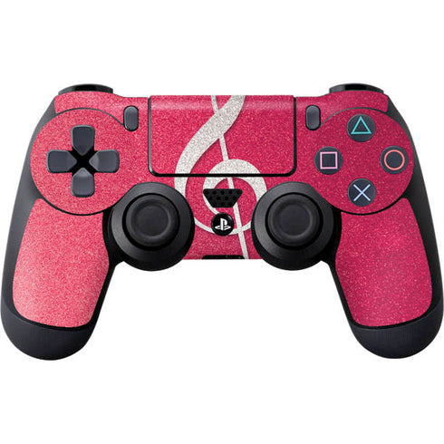 Pink Glitter Music Note PS4 Controller Skin