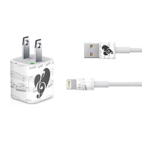 BW Musical Notes iPhone Charger (5W USB) Skin